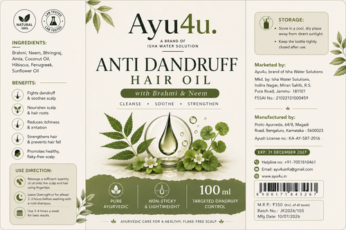 Anti Dandruff Hair Oil with Brahmi & Neem